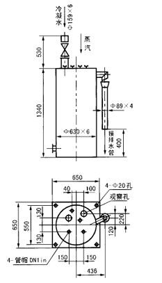 JD-1PS-40型煤气管道单管四室冷凝水排水器（水封高度4080mm）